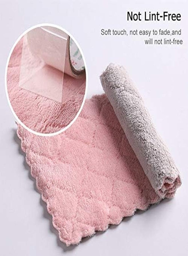 Grab It 10 Pcs Small Size Kitchen Dish Cleaning Nonstick Oil Coral Velvet Microfiber Wipes Magic Oil Resistant Cleaning Cloth (15X27 cm, Pack of 10) - Image 5